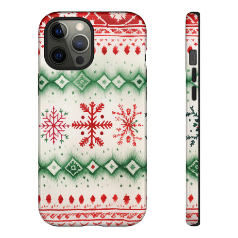 Icelandic Watercolor inspired by Christmas Sweaters - Impact Resistant Phone Case iPhone 12 Pro Max Glossy